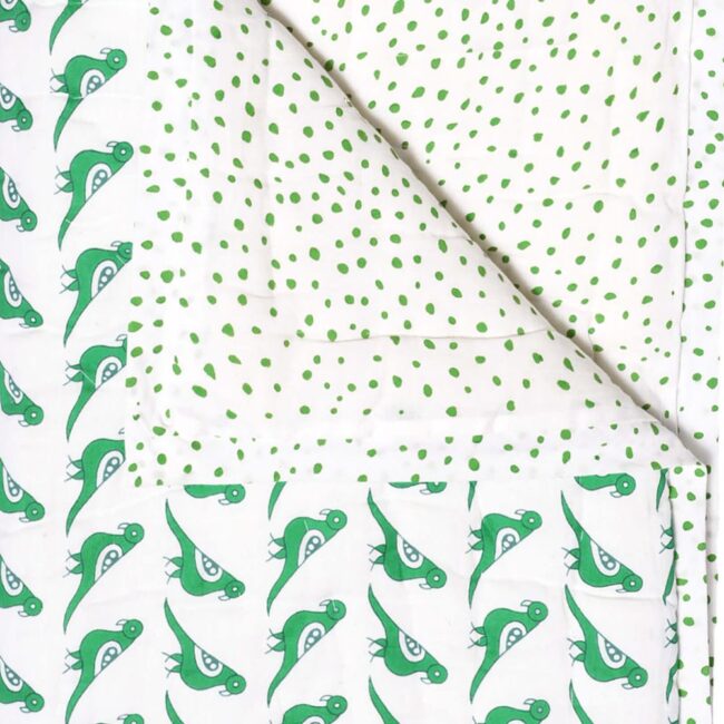 כיסוי מיטה ציפורים ירוקות
