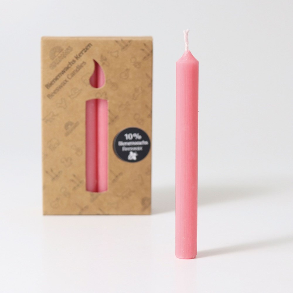 Old Rose Beeswax Candles (10%) VE 12 pcs.