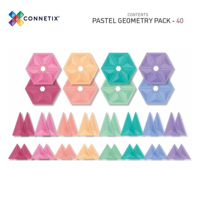חלקים גאומטריים פסטל – Connetix