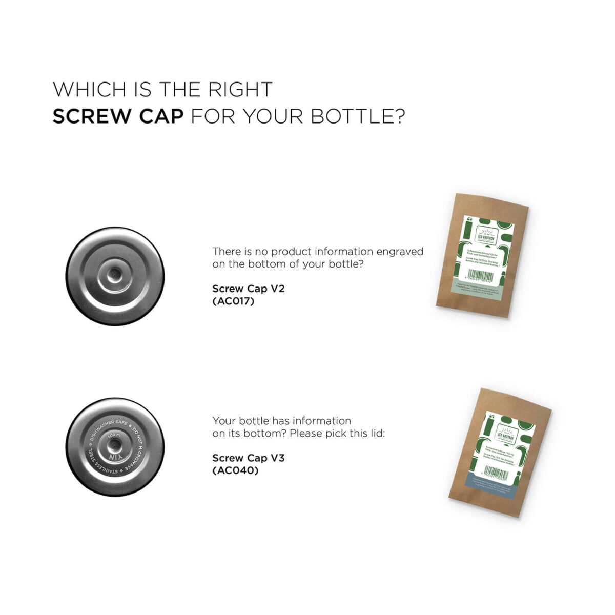 Screw cap (V3) for drinking and insulated bottles