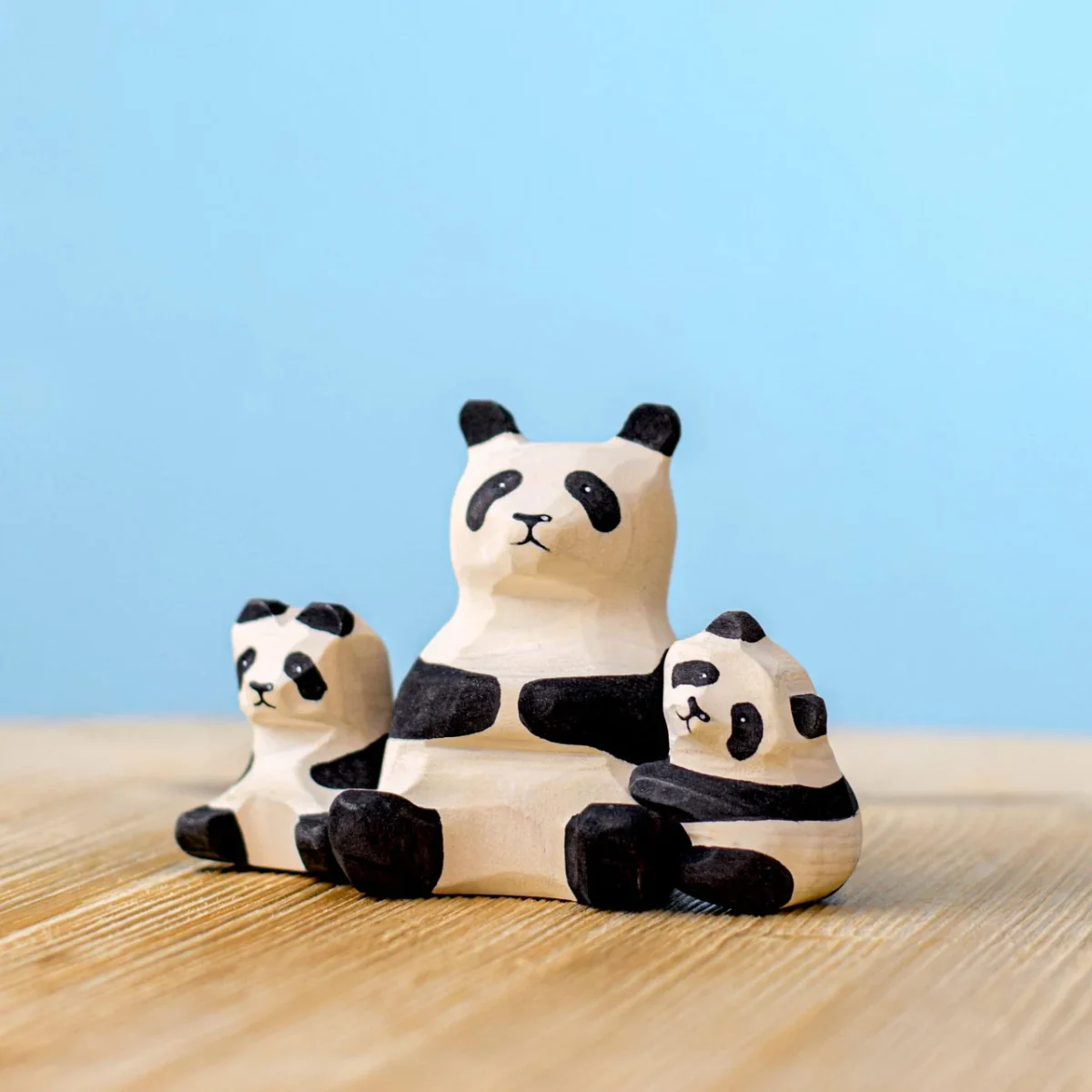 Panda bears family and tree set