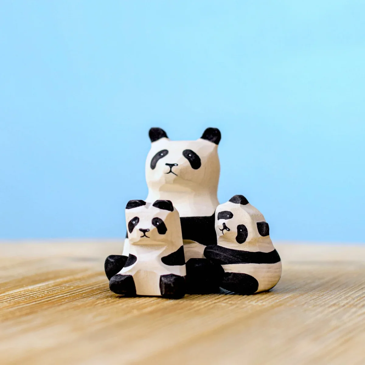 Panda bears family and tree set