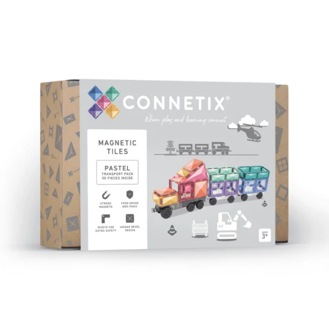 סט על גלגלים צבעי פסטל  – Connetix