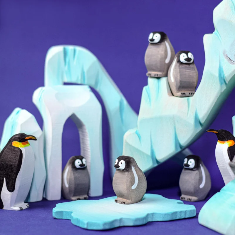 Icy Cliffs Ice Floe And Big Penguin Family Set3833.webp