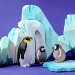 Icy Cliffs Ice Floe And Big Penguin Family Set3835.webp