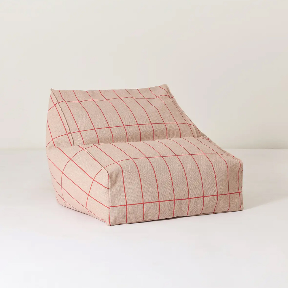 Vibes Armchair Bean Bag Pink Red Grid Nobodinoz 1 8435574935014 1.jpg