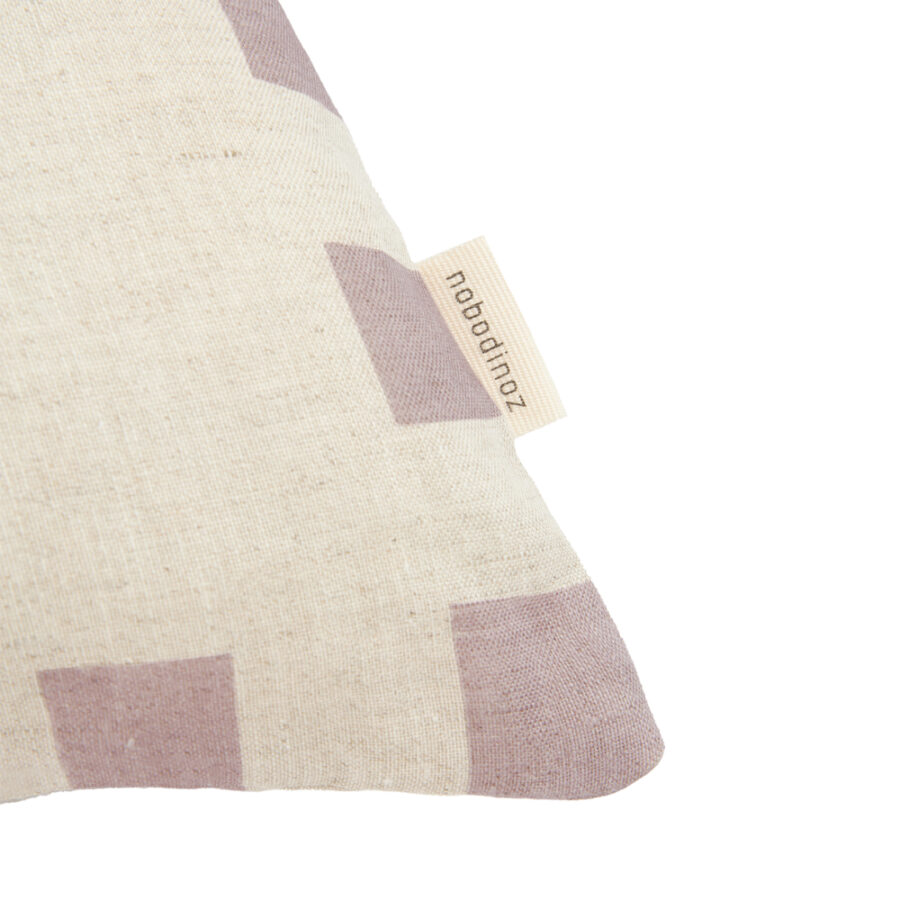 Vibes Square Cushion Linen Lilac Checks Flowers Nobodinoz 3 8435574934994.jpg