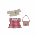 Dinkum Doll Cherry Gingham Outfit Set Red Medium