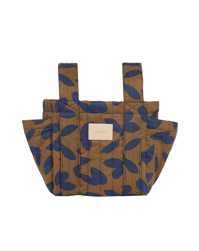 Hyde Park Stroller Organizer Blue Leaves Nobodinoz 2