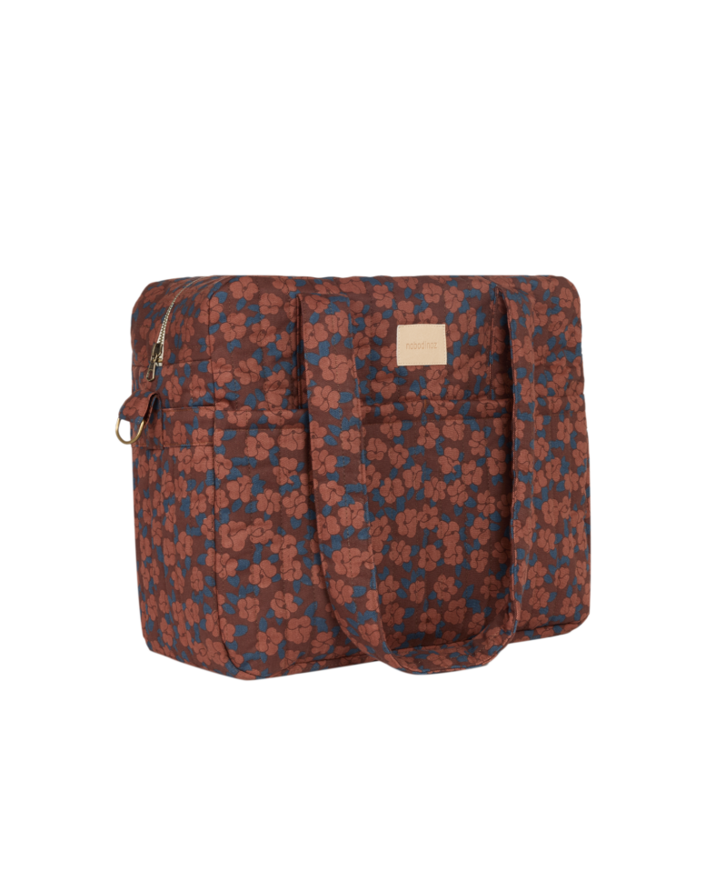 Hyde Park Waterproof Stroller Bag Maroon Poppies Nobodinoz 1 1