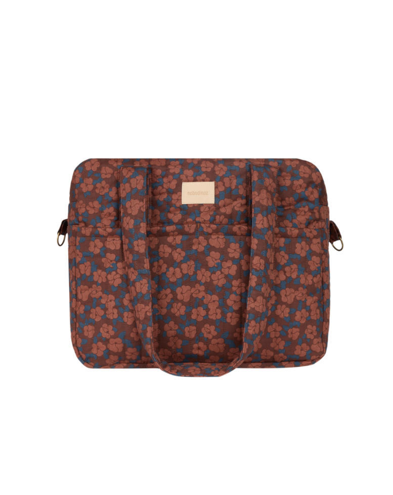 Hyde Park Waterproof Stroller Bag Maroon Poppies Nobodinoz 2