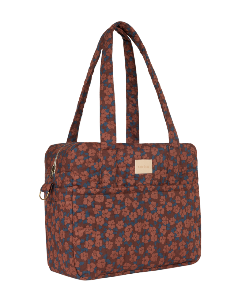 Hyde Park Waterproof Stroller Bag Maroon Poppies Nobodinoz 3