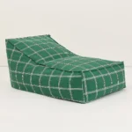 Vibes Long Beanbag Adult Green White Windowpane Nobodinoz 1 8435574940605