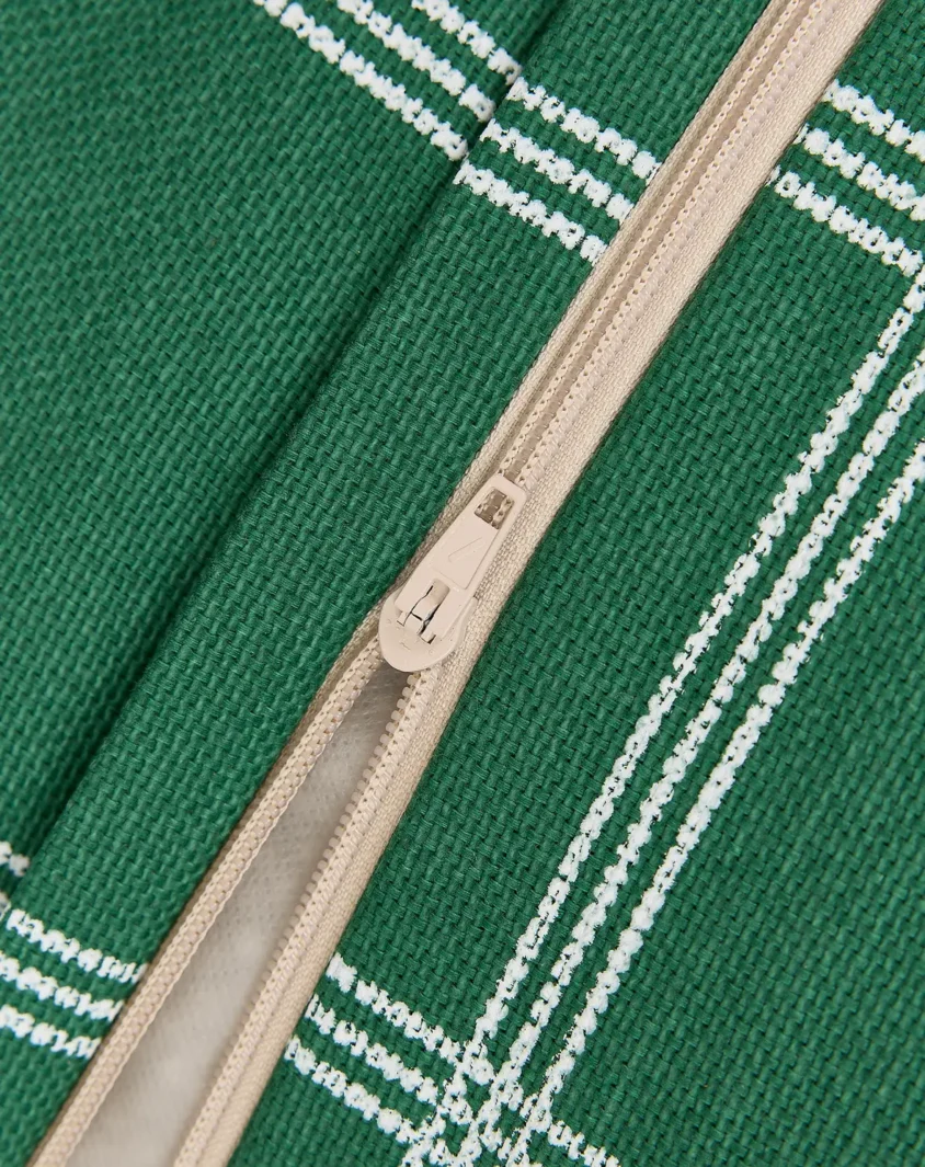 Vibes Long Beanbag Adult Green White Windowpane Nobodinoz 5 8435574940605