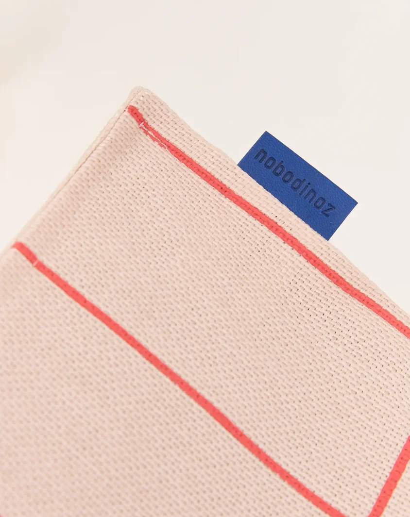 Vibes Long Beanbag Adult Pink Red Grid Nobodinoz 3 8435574940599