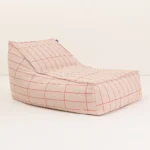 Vibes Long Beanbag Adult Pink Red Grid Nobodinoz 5 8435574940599