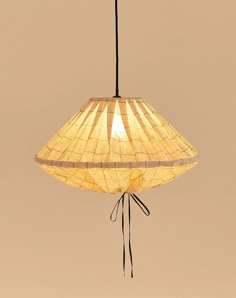 Yumi Lampshade Diameter 50cm Charcoal Grid Nobodinoz 2