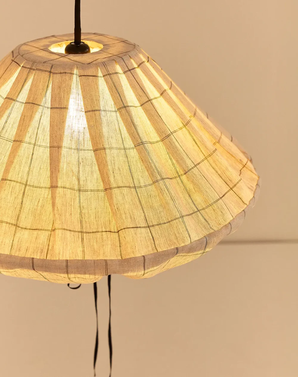 Yumi Lampshade Diameter 50cm Charcoal Grid Nobodinoz 4