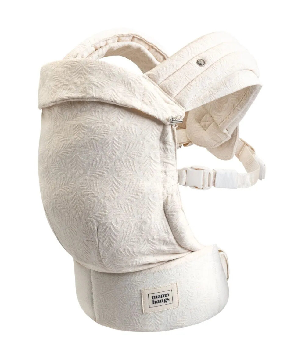 Mama Hangs Porte Bebe Ergonomique Carry Bloom Jacquard Palm Ecru 1080 1280 Volume.webp