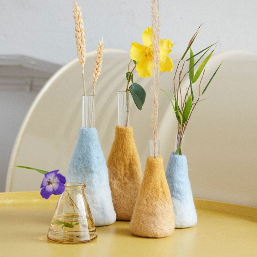 1834 Wool Vase, M, Ochre (2)