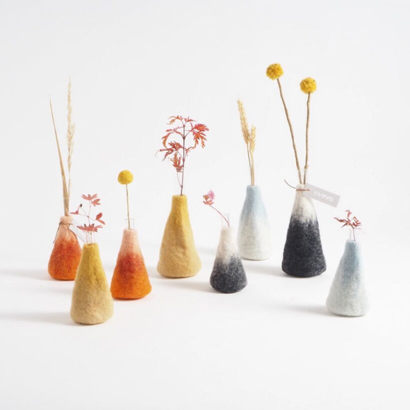 1834 Wool Vase, M, Ochre (3)