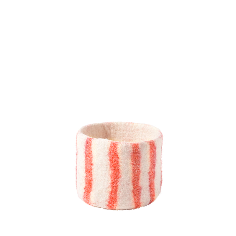 2624 Flower Pot 25, Thin Stripes, Coral