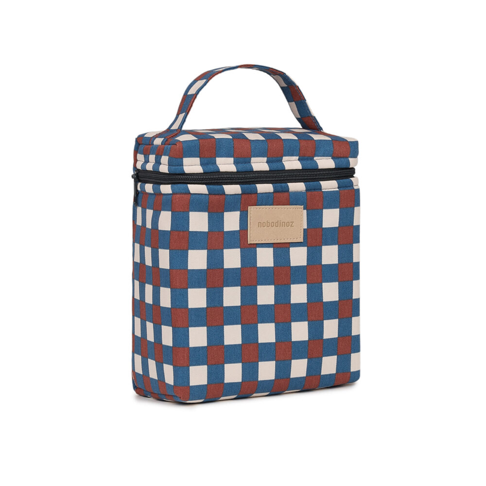 Hyde Park Insulated Baby Bottle Lunch Bag Blue Red Mosaic Nobodinoz 1 8435574941695