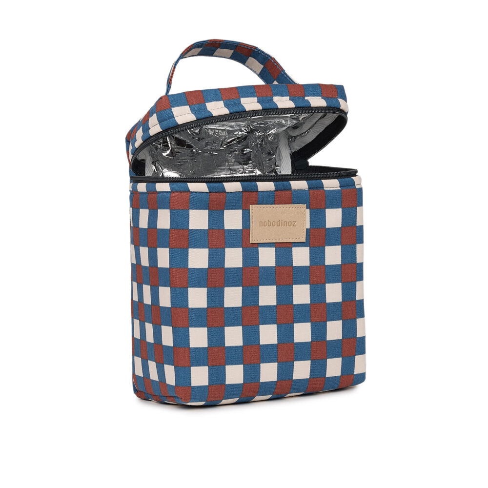 Hyde Park Insulated Baby Bottle Lunch Bag Blue Red Mosaic Nobodinoz 3 8435574941695