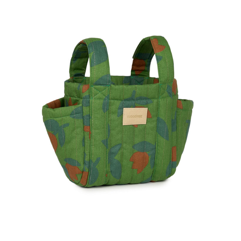 Hyde Park Stroller Organizer Green Tulips Nobodinoz 1 8435574941596