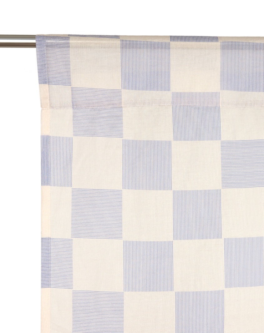 Vibes Curtain Blue Checks 1