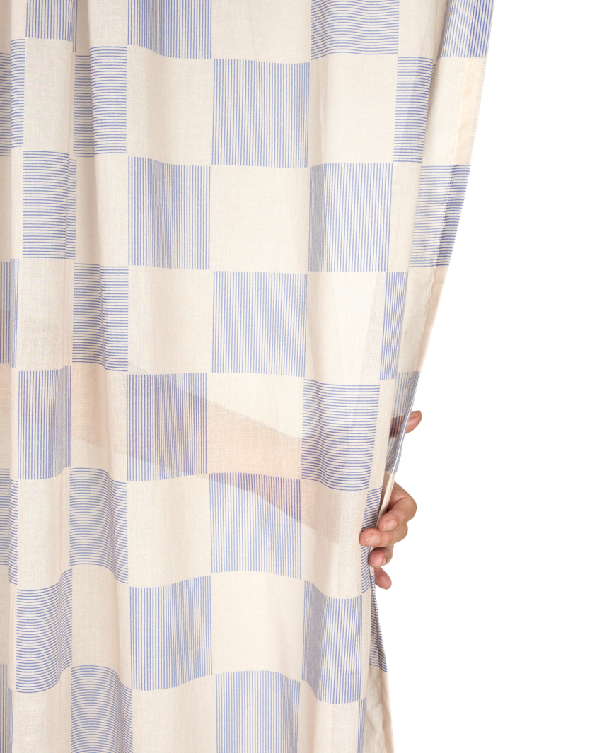 Vibes Curtain Blue Checks 4