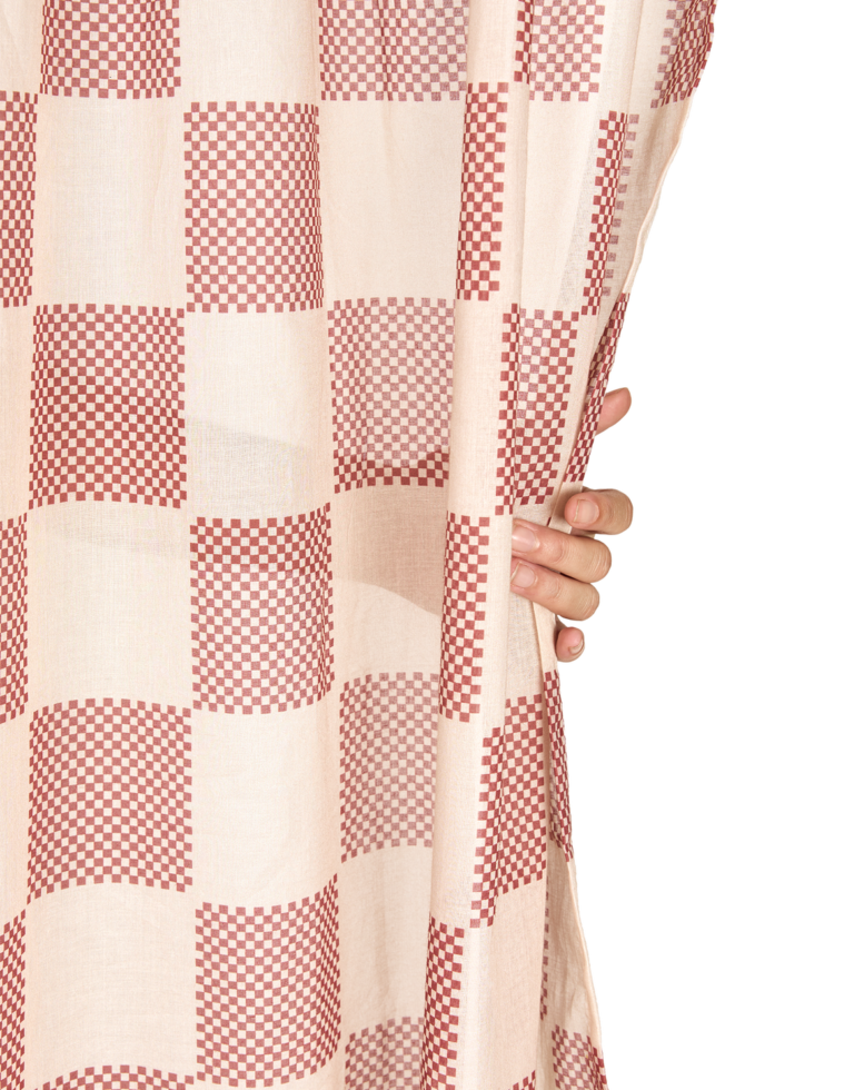 Vibes Curtain Red Checks 4