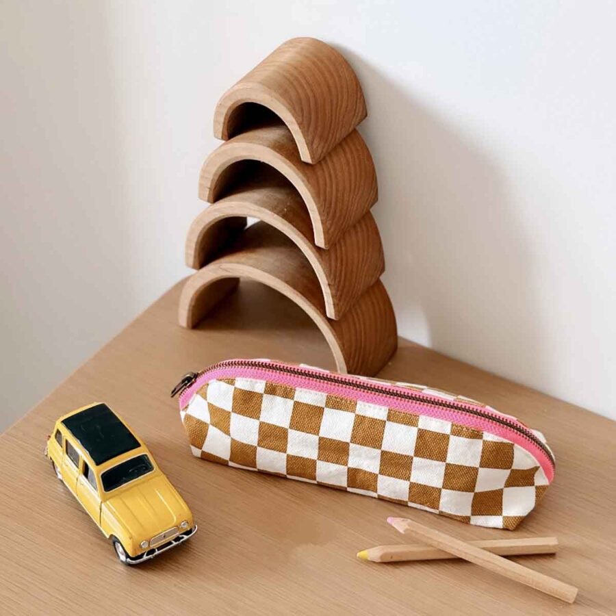 Gaston Pack Of 2 Pencil Cases Gaston Checks Caramel (1) Gaston Pack Of 2 Pencil Cases Gaston Checks Caramel (1)