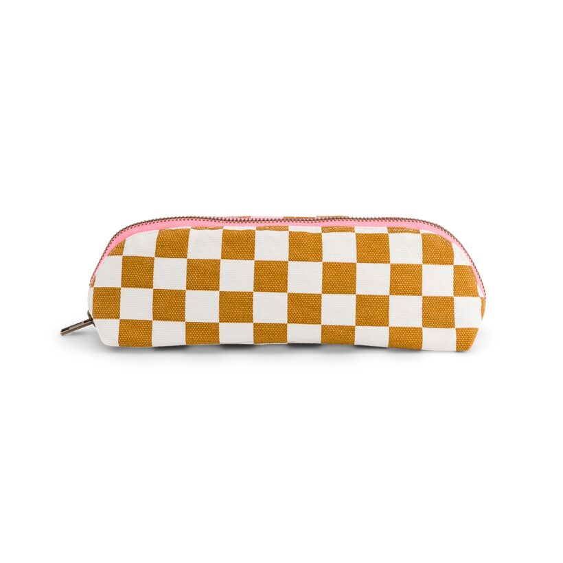 Gaston Pack Of 2 Pencil Cases Gaston Checks Caramel
