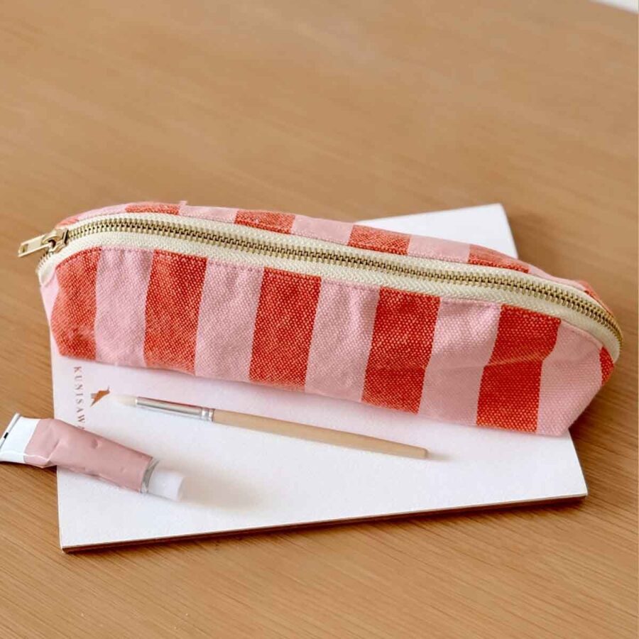 Gaston Pack Of 2 Pencil Cases Gaston Stripe Tomato Candy (1)
