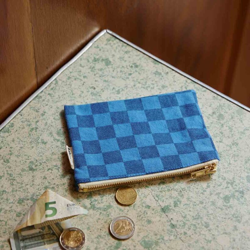 Pack Of 2 Mini Pouch Marie Checks Greek Blue Blue Navy (2)