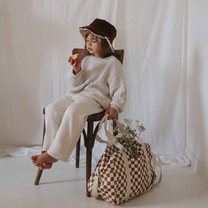 Raphael Bowling Bag Checks Caramel (3)