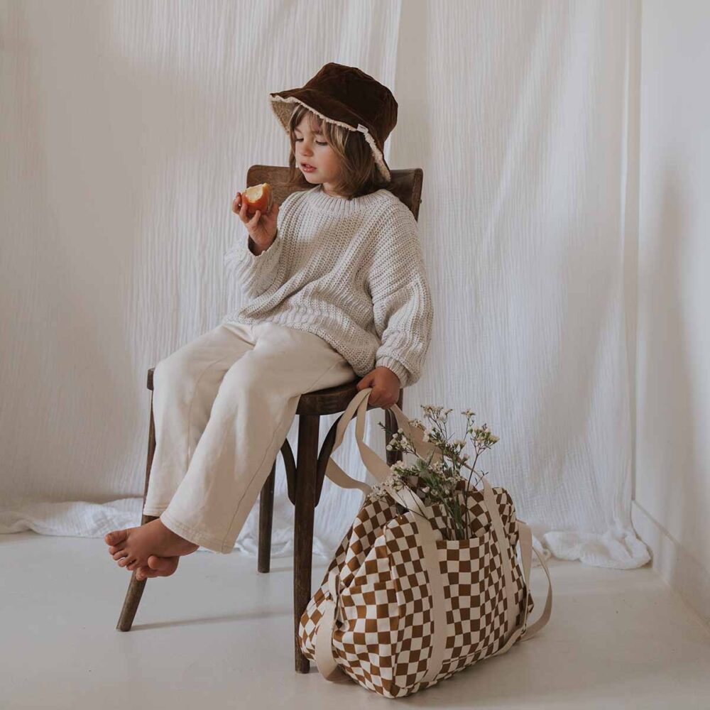 Raphael Bowling Bag Checks Caramel (3)