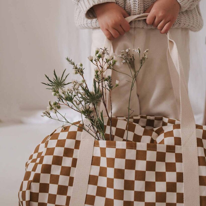 Raphael Bowling Bag Checks Caramel (5)