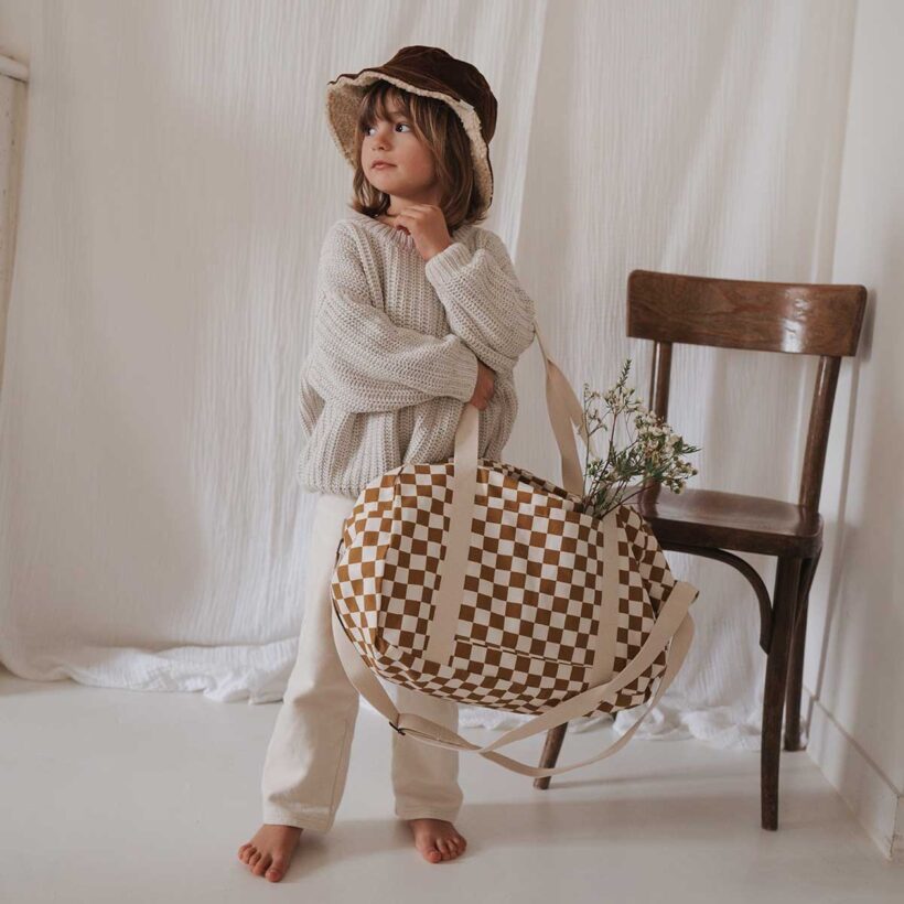 Raphael Bowling Bag Checks Caramel (7)