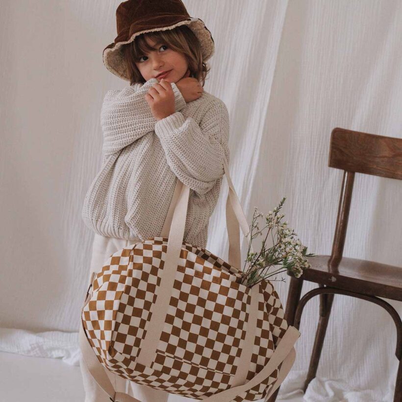 Raphael Bowling Bag Checks Caramel (8)