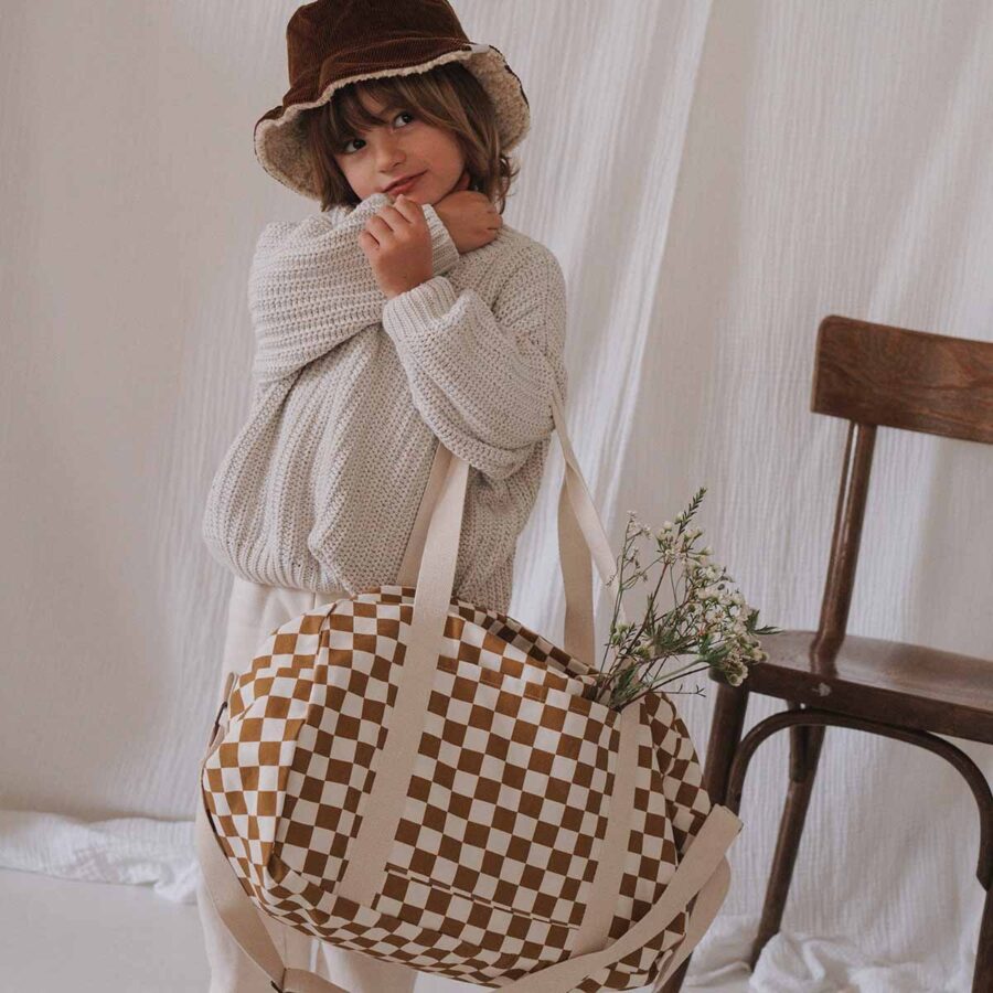 Raphael Bowling Bag Checks Caramel (8)