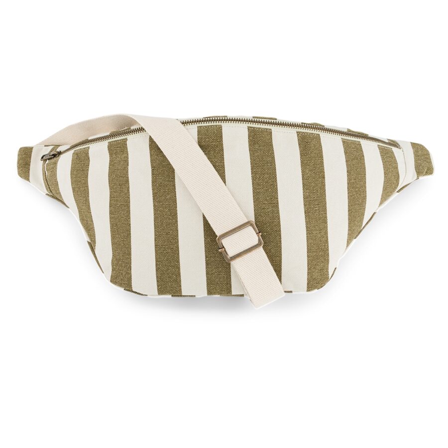 Set Of 2 Bumbags Stripes Greige Olive (2)