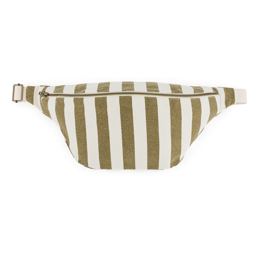 Set Of 2 Bumbags Stripes Greige Olive