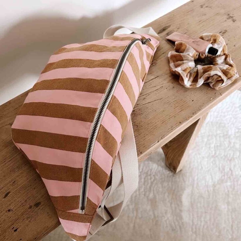 Set Of 2 Bumbags Stripes Strawberry Caramel (2)