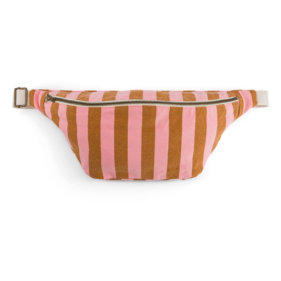 Set Of 2 Bumbags Stripes Strawberry Caramel
