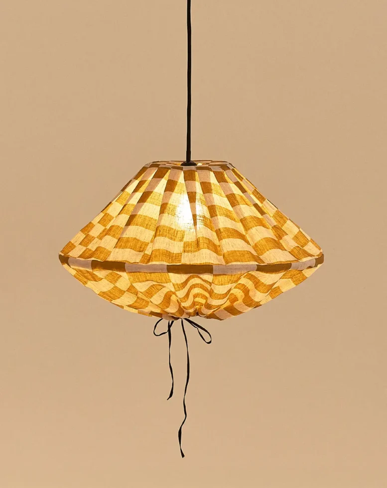 Yumi Lampshade Diameter 50cm Mustard Mosaic Nobodinoz 2.jpg