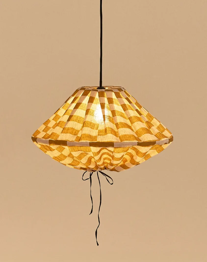 Yumi Lampshade Diameter 50cm Mustard Mosaic Nobodinoz 2.jpg