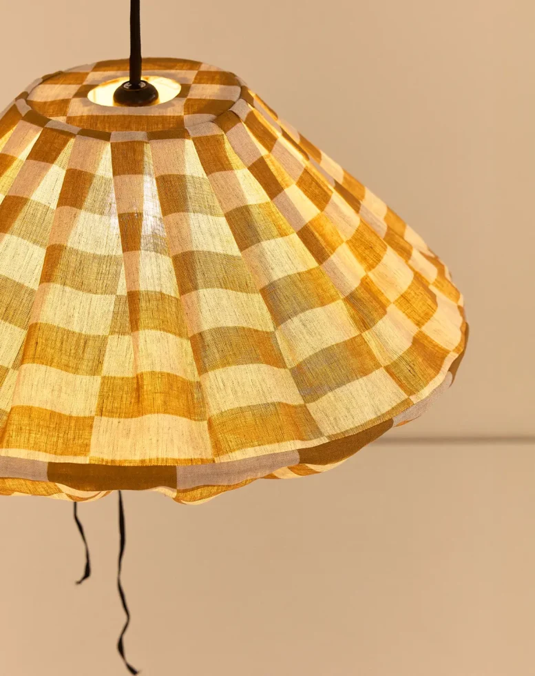 Yumi Lampshade Diameter 50cm Mustard Mosaic Nobodinoz 4.jpg