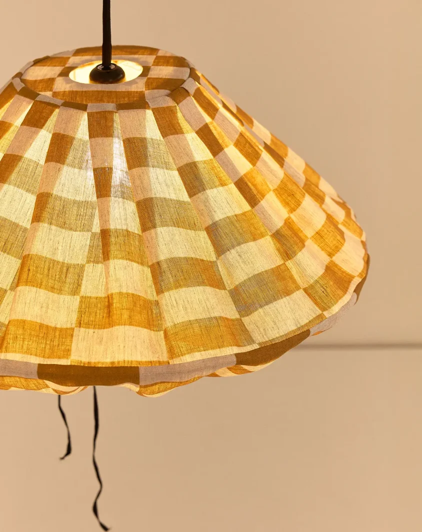 Yumi Lampshade Diameter 50cm Mustard Mosaic Nobodinoz 4.jpg
